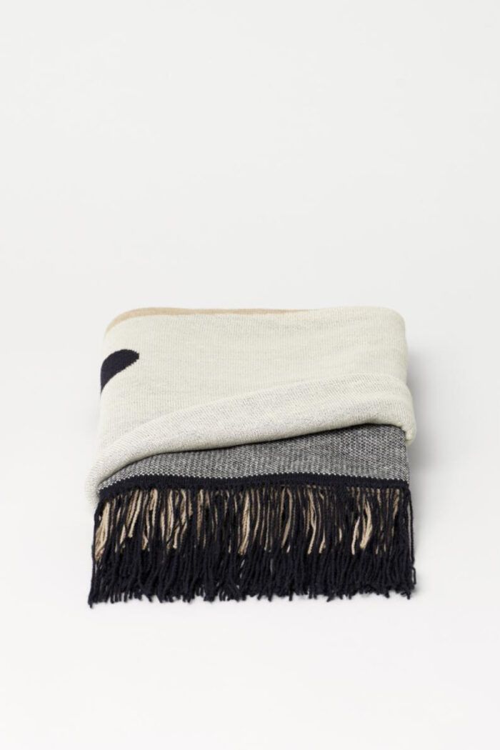 Aymara Plaid mit Muster in creme aus Alpaka – Bild 2