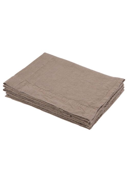 Tischwäsche - Stoffservietten aus festem Leinen von Lissoy marron beige