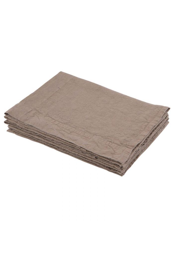 Tischwäsche - Stoffservietten aus festem Leinen von Lissoy marron beige