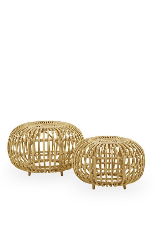 Outodoor - Pouf Ottoman aus Alu Rattan für Außenbereich