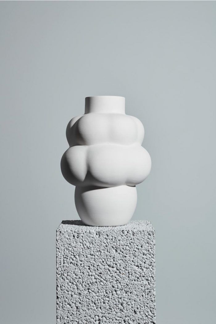 Wohnaccessoires - Vasen - Ballon Vase No 4 opal weiß