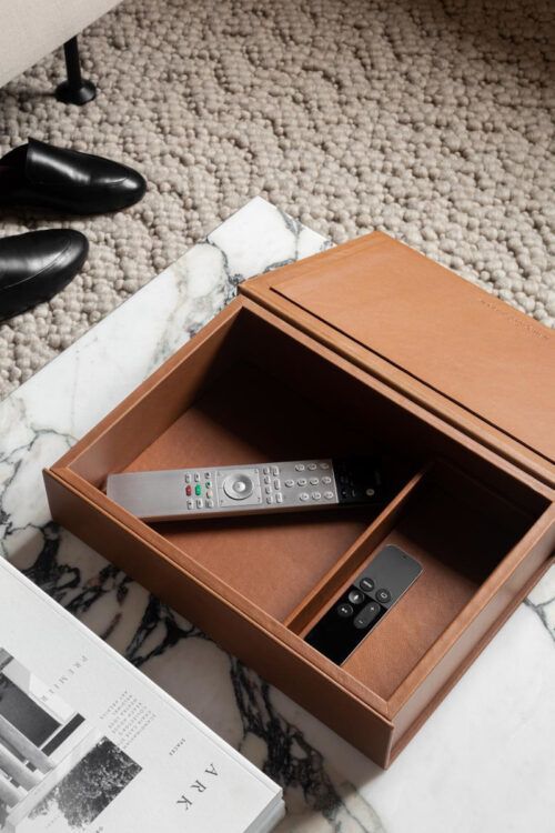 edle Leder Box von August Sandgren zur Aufbewahrung