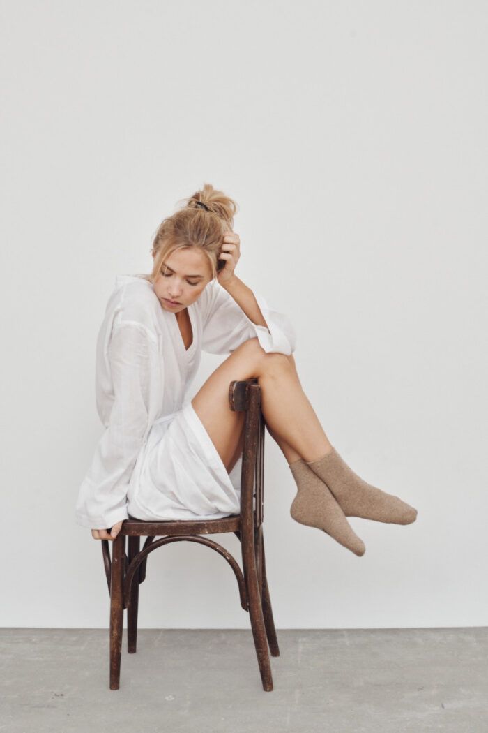 Mode und Lifestyle – Mützen und Schals – Soft Feet Socken von Care by me aus Wolle mit Kaschmir