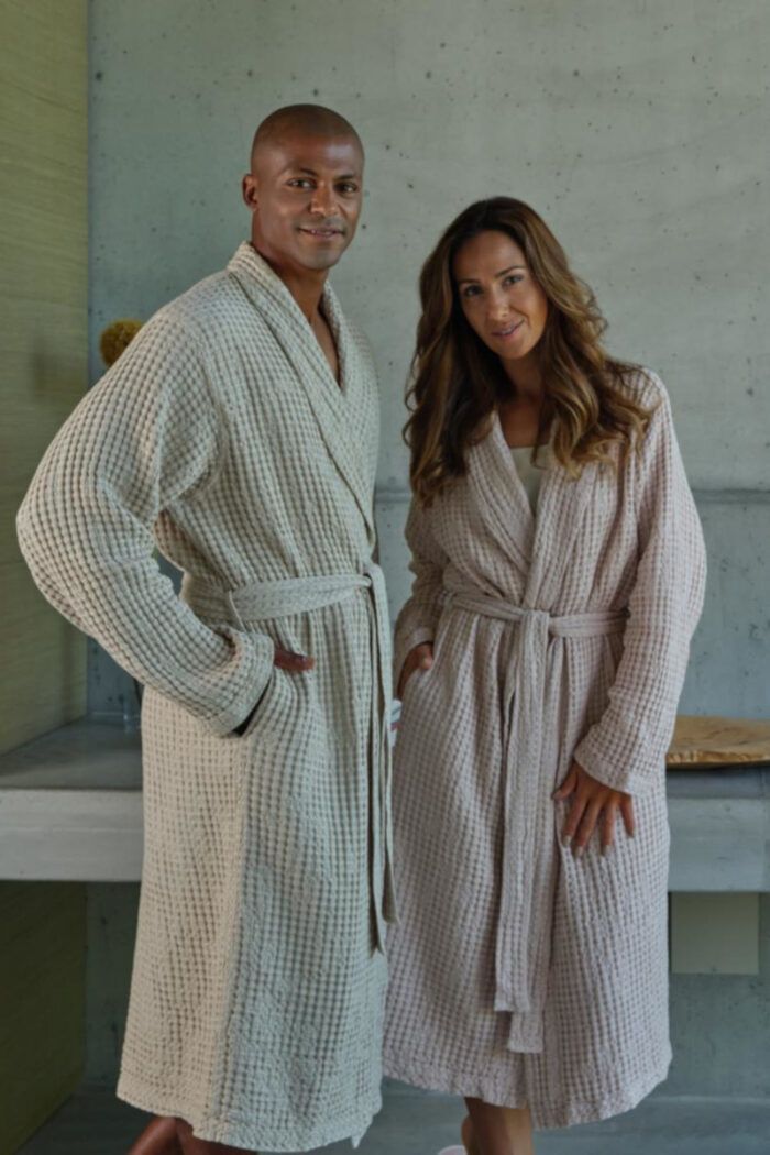 Mode & Lifestyle – Bade-& Morgenmäntel – Bademantel Pousada im locker gewebten Waffel Piqué von Abyss & Habidecor in feinster ägyptischer Baumwolle